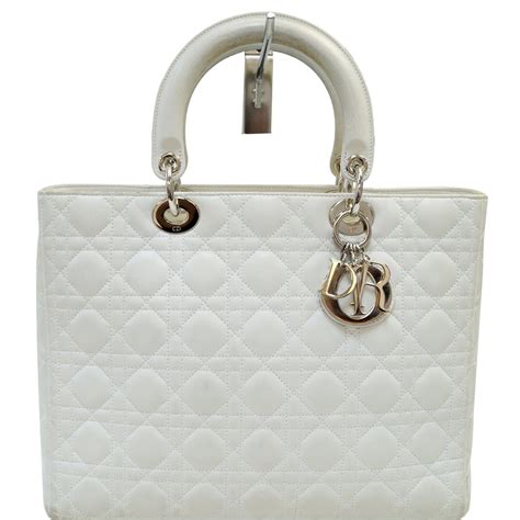 lady dior white patent nag|Dior lambskin bag.